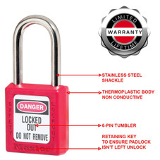 Red Safety Padlock (8-Pack) product image