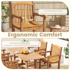 Teak Wood Patio Dining Chair (1-/2-/or 4-Pack) product image