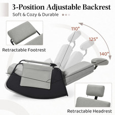 Gliding Rocking Chair with Retractable Footrest  product image