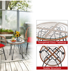 Rattan 3-Piece Bistro Furniture Set product image
