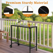 40" Outdoor Iron Bar Table with Wheels product image