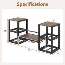 3-Tier Wall Mounted Wine Rack with Glasses Holder product image