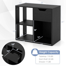 3-Cube Bookcase with 2-Tier Wooden Storage Shelf (1- or 2-Pack) product image