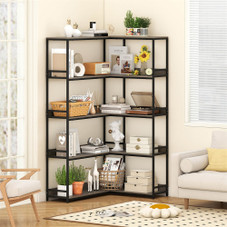 5-Tier 71"  L-Shaped Corner Bookcase with 2 Anti-Toppling Kits product image