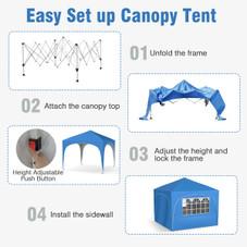 10 X 10 Foot Pop-up Outdoor Canopy Tent with Detachable Sidewalls product image