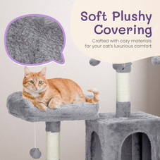 57" Cat Tree Tower with Padded Platform Bed and Sisal Scratching Posts product image