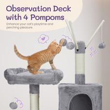 57" Cat Tree Tower with Padded Platform Bed and Sisal Scratching Posts product image