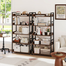 5-Tier Storage Rack with 4 Hooks and Adjustable Footpads (1- or 2-Pack) product image