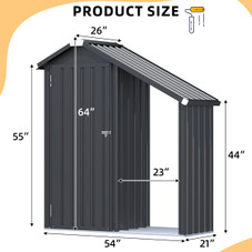 Waterproof Outdoor Cabinet with Shelves and Lean-To product image