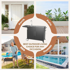 Outdoor Stainless Steel Grill Prep Table Cabinet   product image