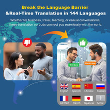 AI Language Translation Earbuds, AI Wireless Translator Earbuds Real Time for 144 Languages, Bluetooth 5.4 Headphones for Travel Business (White) product image