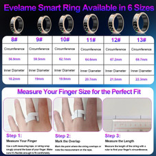 Smart Ring with Display Screen & Touch Button,Bluetooth Connection for Women Men,Fitness Tracker Sleep Monitoring Waterproof(Gold-11#) product image