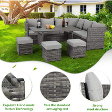 Rattan 7-Piece Outdoor Dining Sofa Set with Multiple Layout Options product image
