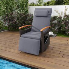 Outdoor 360° Swivel Rattan Recliner Chair product image