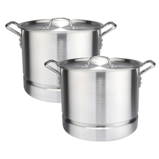 6-Piece Aluminum Stock Pot Set with Lid and Steamer Insert product image