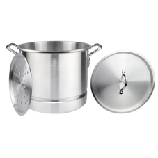6-Piece Aluminum Stock Pot Set with Lid and Steamer Insert product image