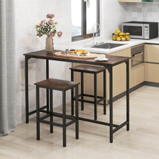 3-Piece Counter Height Table Set with with Non-Slip Footpads product image