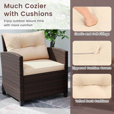 3-Piece Patio Sofa Set with Tempered Glass Tabletop product image