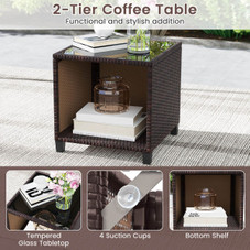 3-Piece Patio Sofa Set with Tempered Glass Tabletop product image