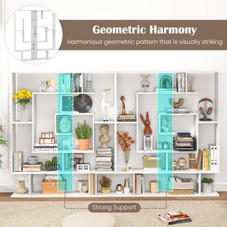 7-Tier Mid-Century Geometric Bookcase  product image