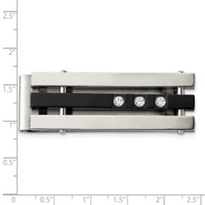 Stainless Steel Polished Black IP-plated CZ Money Clip product image