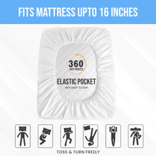 100% Waterproof Quilted Mattress Pad, Soft & Noiseless Topper product image