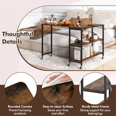 360° Rotation Mobile Laptop Table with Storage Shelves product image