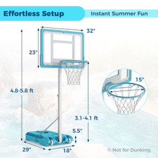 Adjustable Pool Basketball Hoop with Fillable Base product image