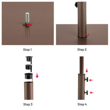 10-foot Outdoor Patio Umbrella with Solar Lights and Stand product image