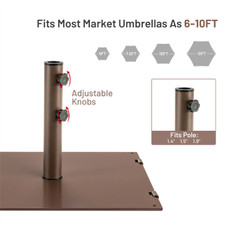 10-foot Outdoor Patio Umbrella with Solar Lights and Stand product image