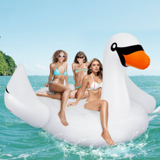 Inflatable Swan Pool Float with Cup Holder and Electric Pump product image