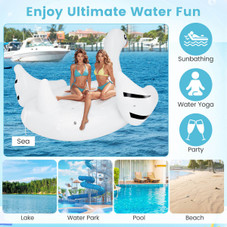 Inflatable Swan Pool Float with Cup Holder and Electric Pump product image