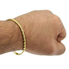 10K Gold Diamond-Cut Hollow Rope Bracelet product image