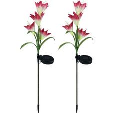 Solar Powered Garden Flowers with Lights (4-Pack) product image