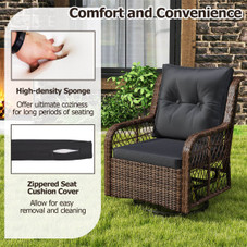 3-Piece Patio Furniture Set with 2-Tier Side Table and Cushions product image