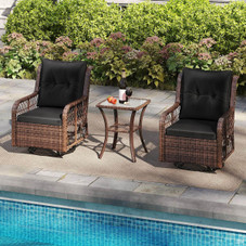 3-Piece Patio Furniture Set with 2-Tier Side Table and Cushions product image