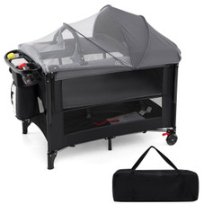 Portable Crib with 4-Side Visible Mesh and Changing Table product image