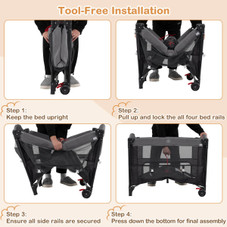 Portable Crib with 4-Side Visible Mesh and Changing Table product image