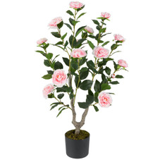 36" Artificial Camellia Tree with Cement Pot product image