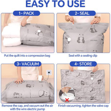 Tear-Proof Vacuum Storage Bags with Pump (5 Jumbo + 5 Large) product image