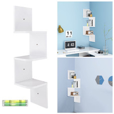 3-Tier Zigzag Floating Wall-Mounted Corner Shelf product image