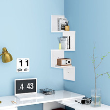 3-Tier Zigzag Floating Wall-Mounted Corner Shelf product image