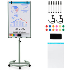 Height-Adjustable Mobile Whiteboard with Round Stand product image Height-Adjustable Mobile Whiteboard with Round Stand product image