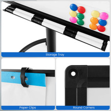 Height-Adjustable Mobile Whiteboard with Round Stand product image Height-Adjustable Mobile Whiteboard with Round Stand product image