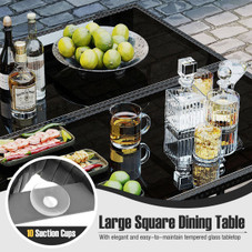 9-Piece Patio Dining Set with Tempered Glass Table and Ottoman product image  9-Piece Patio Dining Set with Tempered Glass Table and Ottoman product image