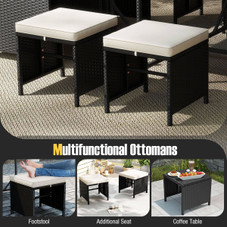 9-Piece Patio Dining Set with Tempered Glass Table and Ottoman product image  9-Piece Patio Dining Set with Tempered Glass Table and Ottoman product image