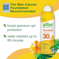 Alba Botanica Hawaiian Coconut Sunscreen Spray, SPF 30, 5 oz (3-Pack) product image