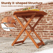 Outdoor Patio Folding Wood Dining Table for 4 with 2" Umbrella Hole product image