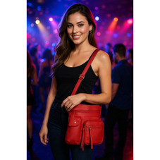 Super Soft Genuine Leather Crossbody Bag with Top Belt Accent product image Super Soft Genuine Leather Crossbody Bag with Top Belt Accent product image