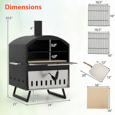16" Outdoor Pizza Oven with Stone Peel and Grill Racks product image